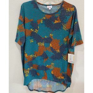 LuLaRoe Irma Tunic XS Multicolor Geometric Short Sleeve Top Women